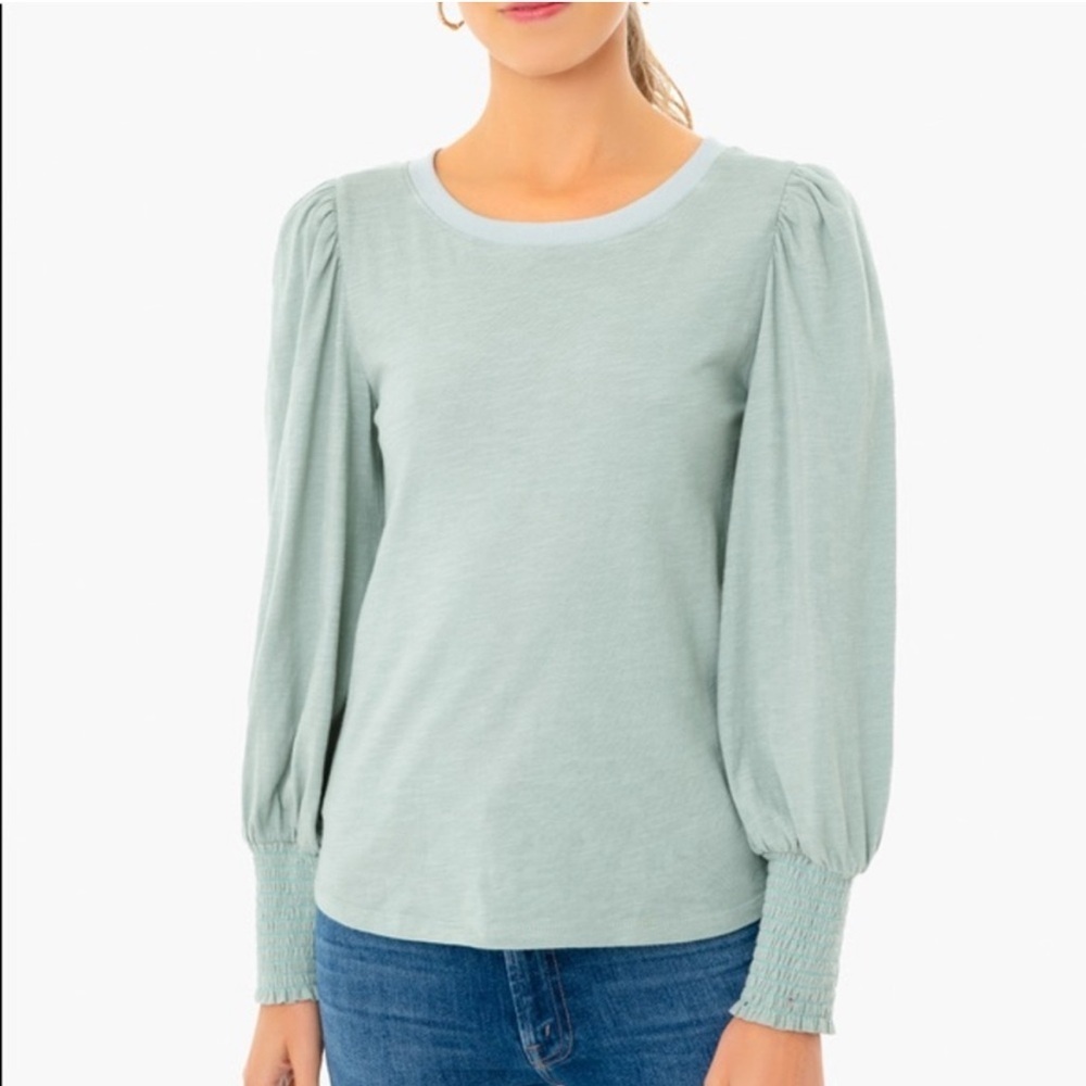 Tuckernuck Mint Green Puff-Sleeve Long Sleeve Tee
